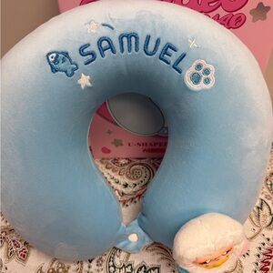 Cute Samuel U Shaped Blue Travel Neck Pillow